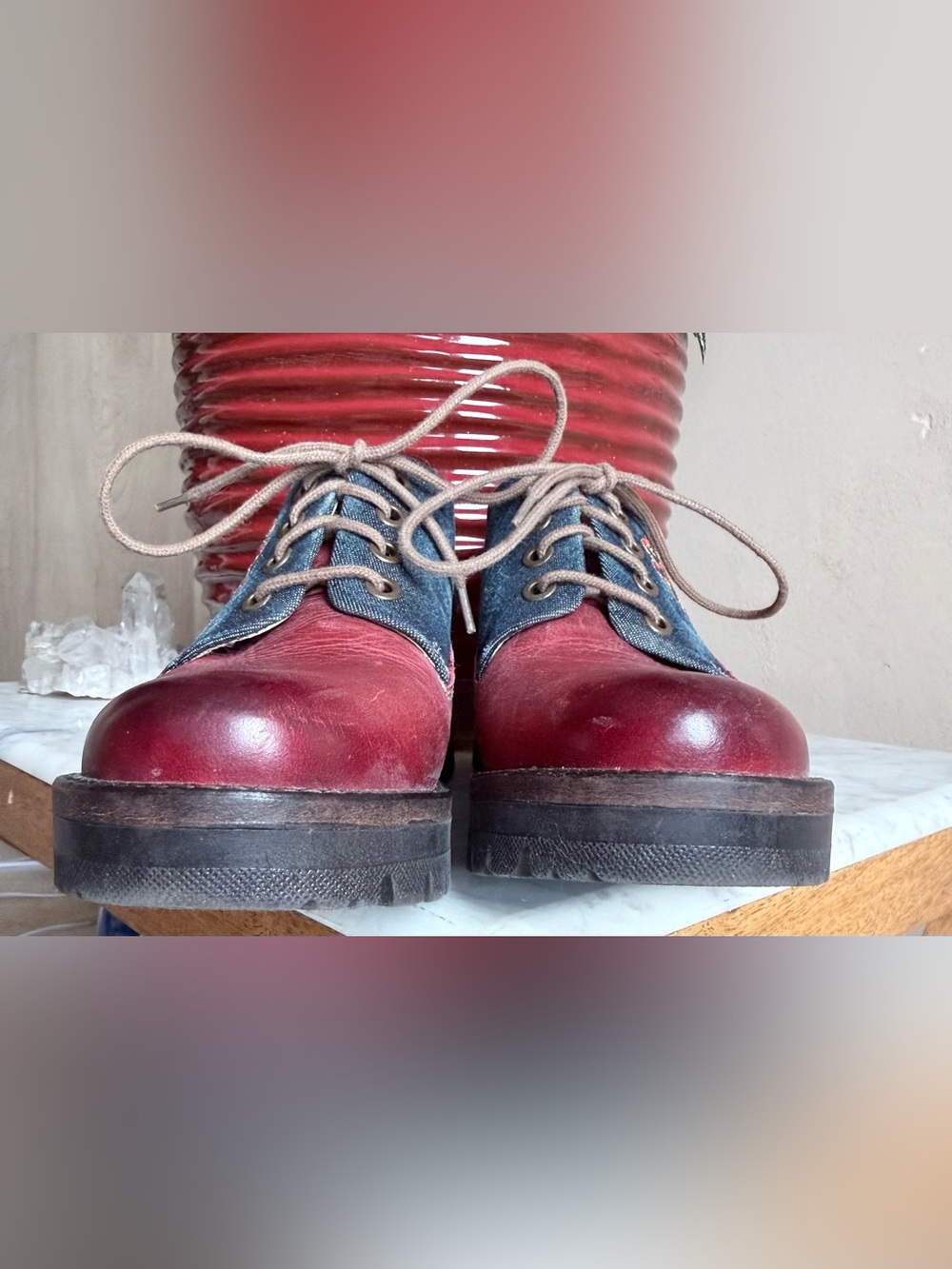 Dromedaris Kiara Whimsy Flowers Oxford Womens EU 38 Red Blue Embroidered - Picture 12 of 13
